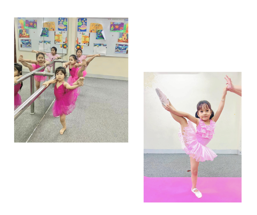 Các học viên nhỏ tuổi tập ballet tại phòng tập IRIS